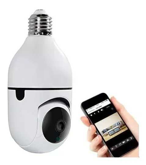 Cámara Ip Rotica Tipo Bombillo Wifi 360º Panoramica Nocturna Envío Gratis